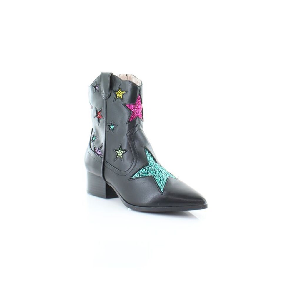 BETSEY JOHNSON Womens Black Edison Pointed Toe Block Heel Western Boot 5 M